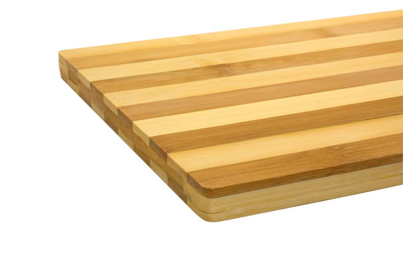 Bamboo cutting board on white background